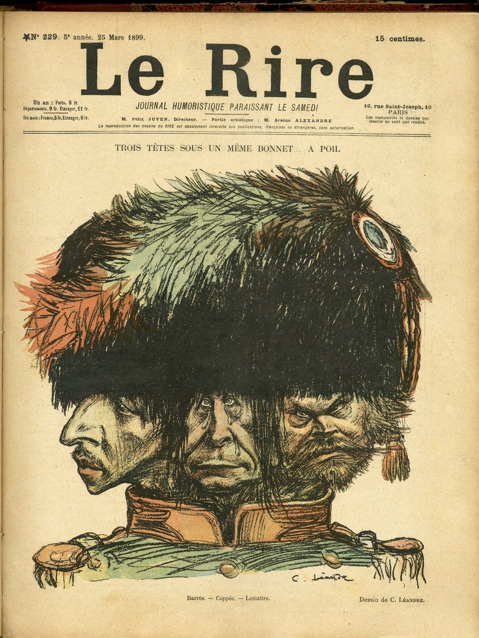 Illustration af Charles Leandre (1862-1934) til forsiden af Le Rire af Charles Leandre