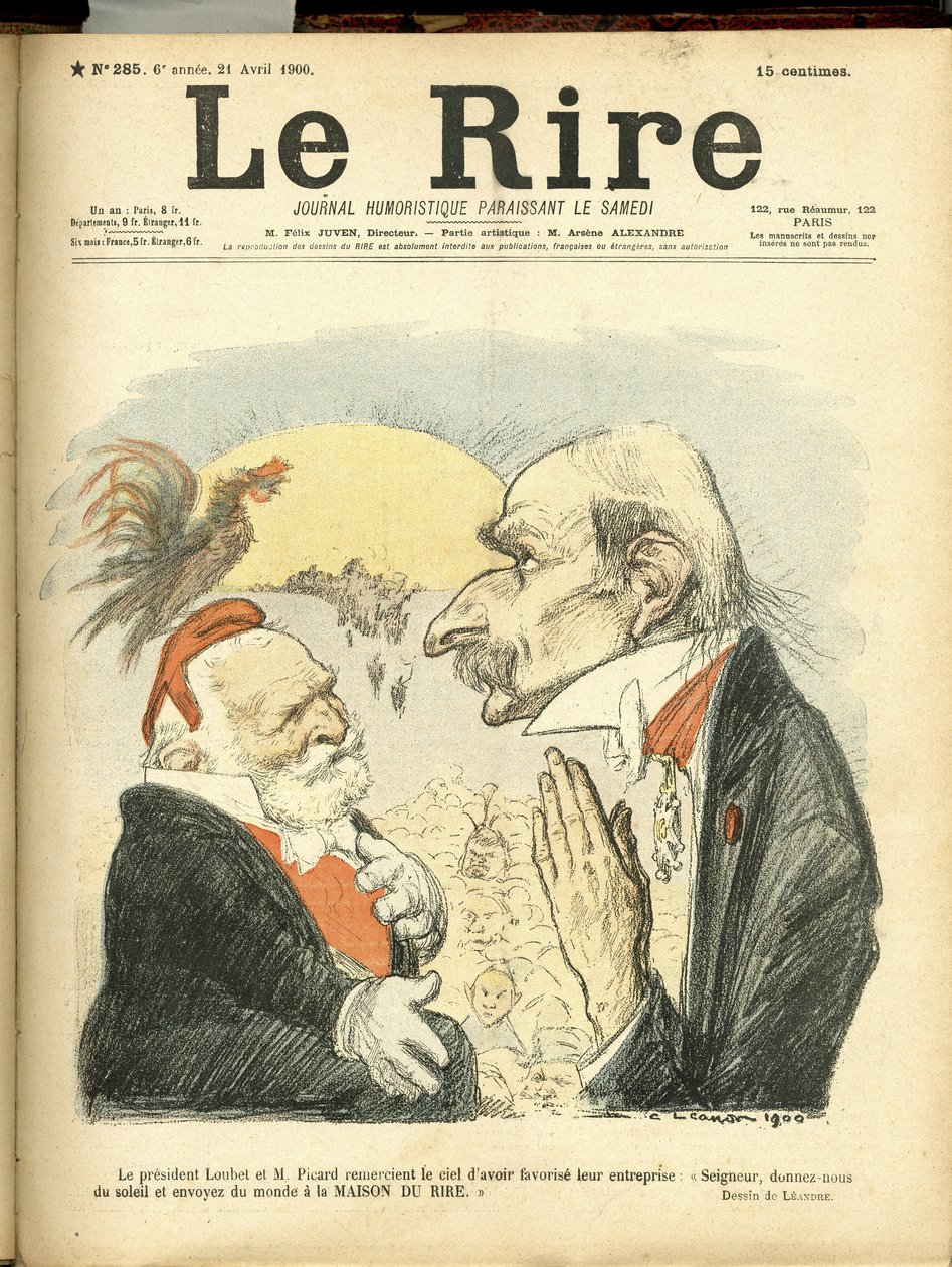 Illustration af Charles Leandre (1862-1934) til forsiden af Le Rire af Charles Leandre