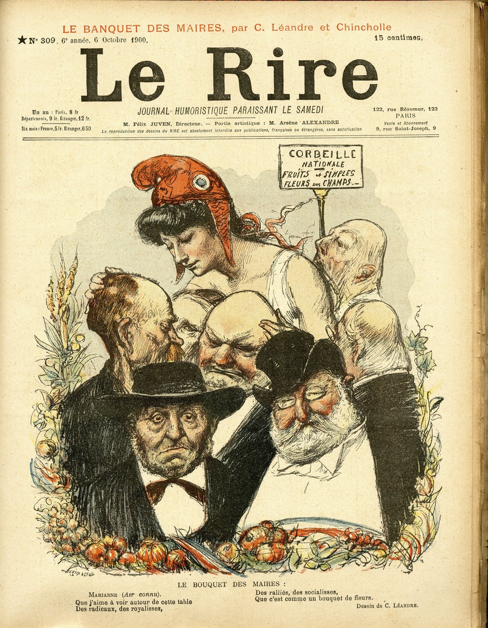 Illustration af Charles Leandre (1862-1934) til forsiden af Le Rire af Charles Leandre