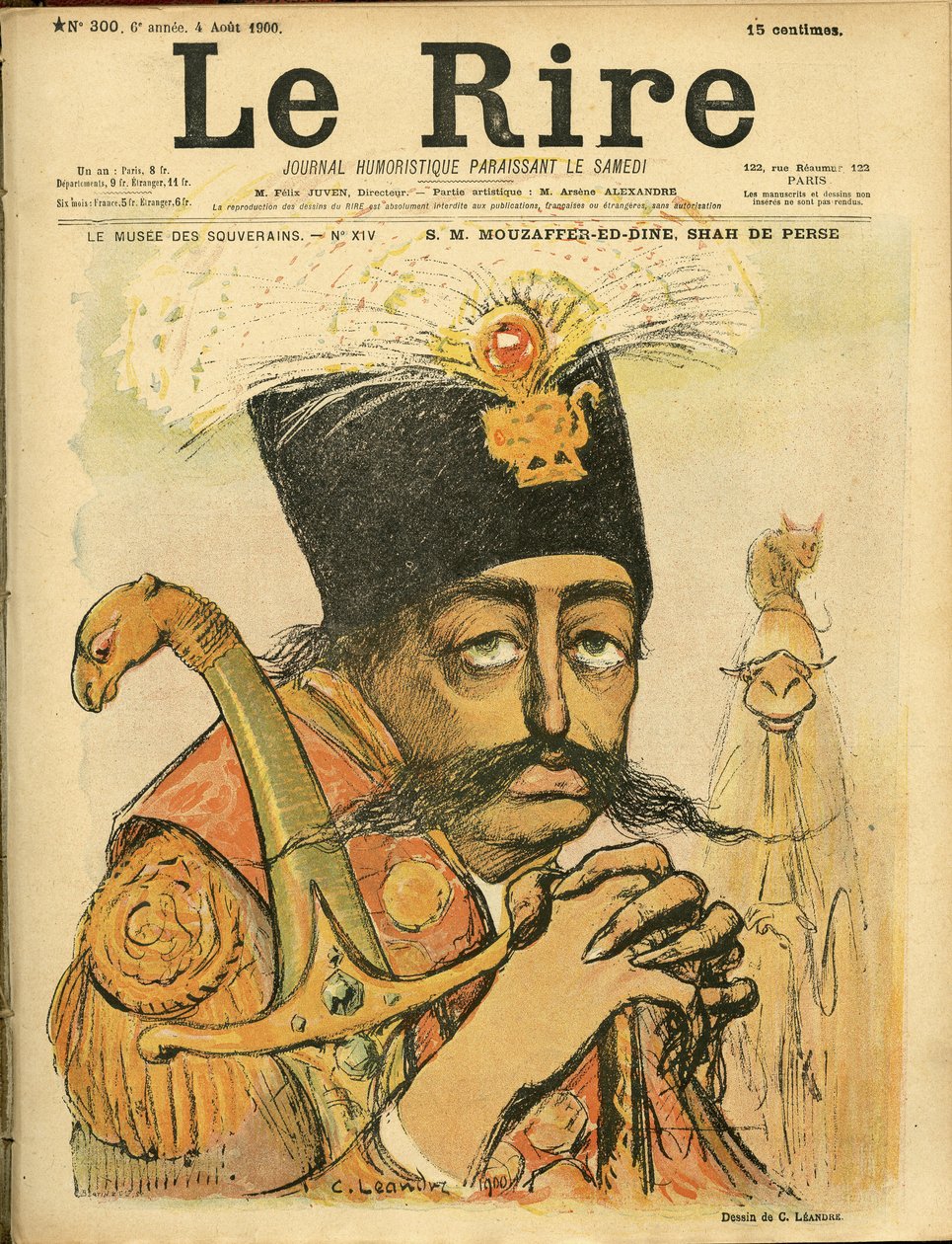 Illustration af Charles Leandre (1862-1934) til forsiden af Le Rire af Charles Leandre