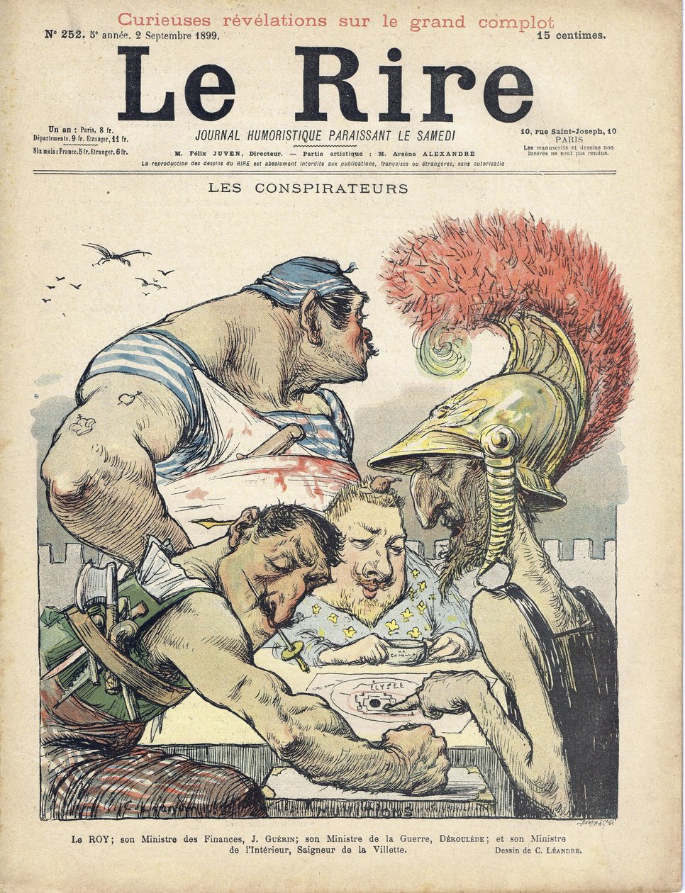 Illustration af Charles Leandre (1862-1934) til forsiden af Le Rire af Charles Leandre