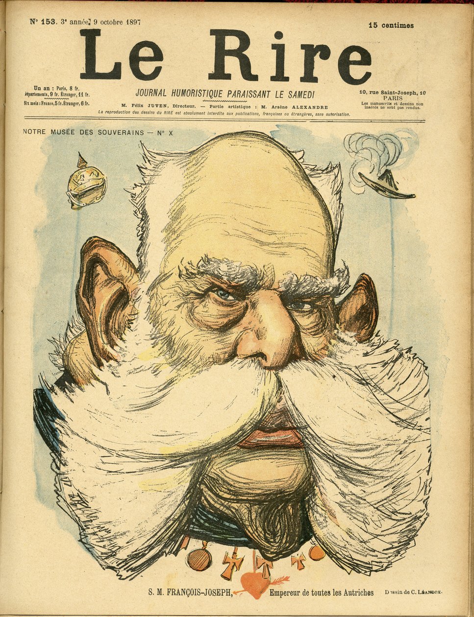 Illustration af Charles Leandre (1862-1934) til forsiden af Le Rire af Charles Leandre