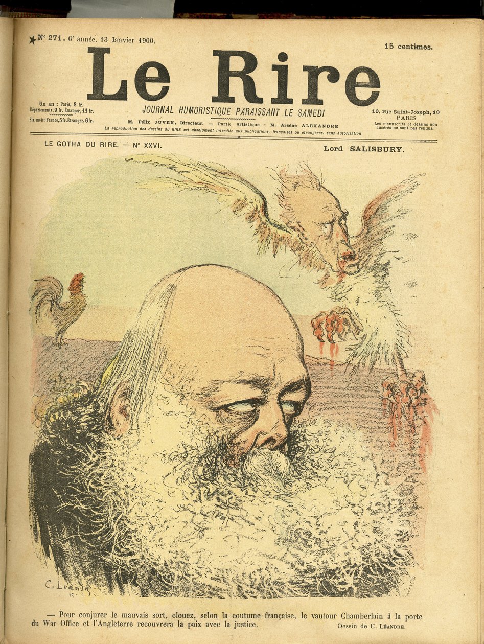 Illustration af Charles Leandre (1862-1934) til forsiden af Le Rire af Charles Leandre