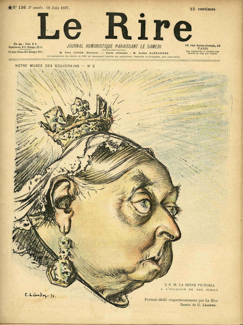 Illustration af Charles Leandre (1862-1934) til forsiden af Le Rire af Charles Leandre