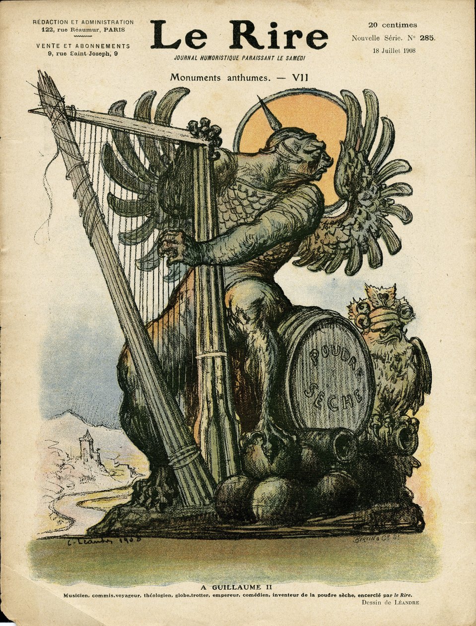 Illustration af Charles Leandre (1862-1934) til forsiden af Le Rire af Charles Leandre