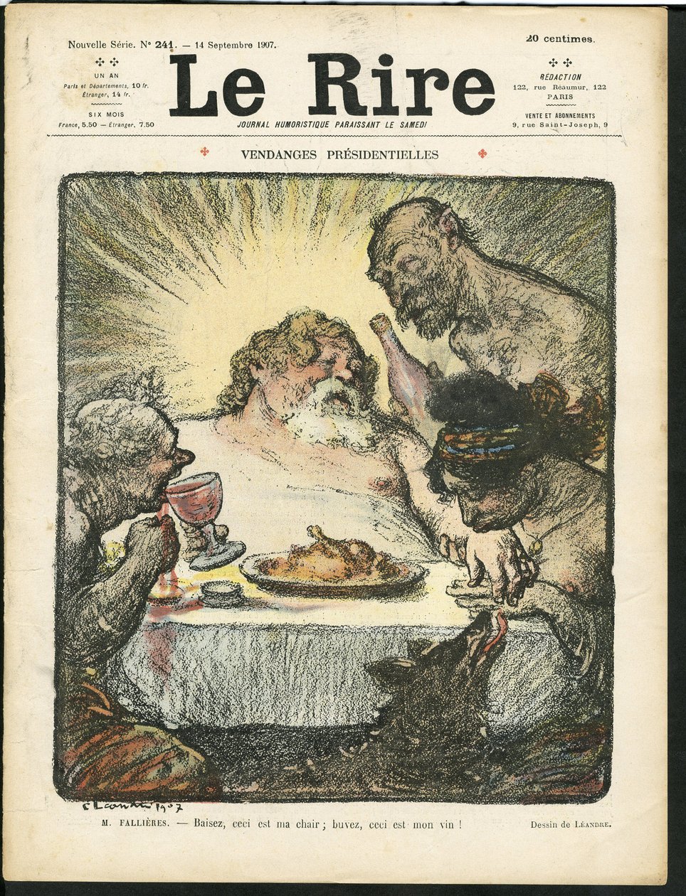 Illustration af Charles Leandre (1862-1934) til forsiden af Le Rire af Charles Leandre