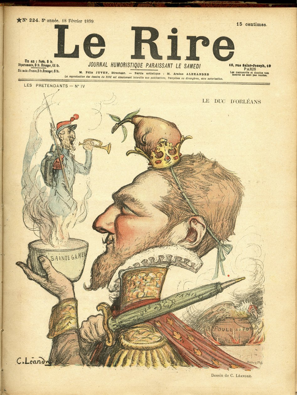 Illustration af Charles Leandre (1862-1934) til forsiden af Le Rire af Charles Leandre