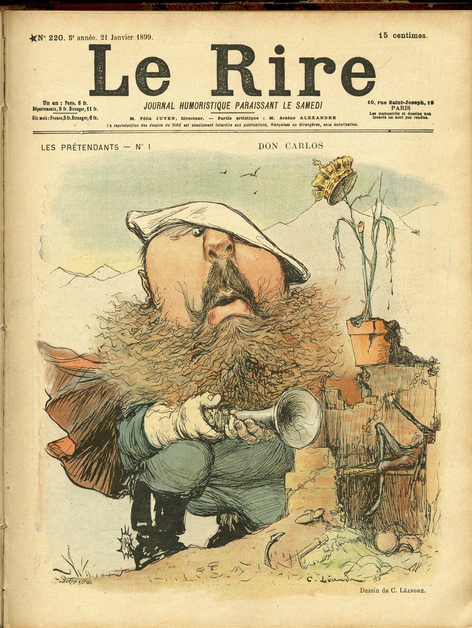 Illustration af Charles Leandre (1862-1934) til forsiden af Le Rire af Charles Leandre