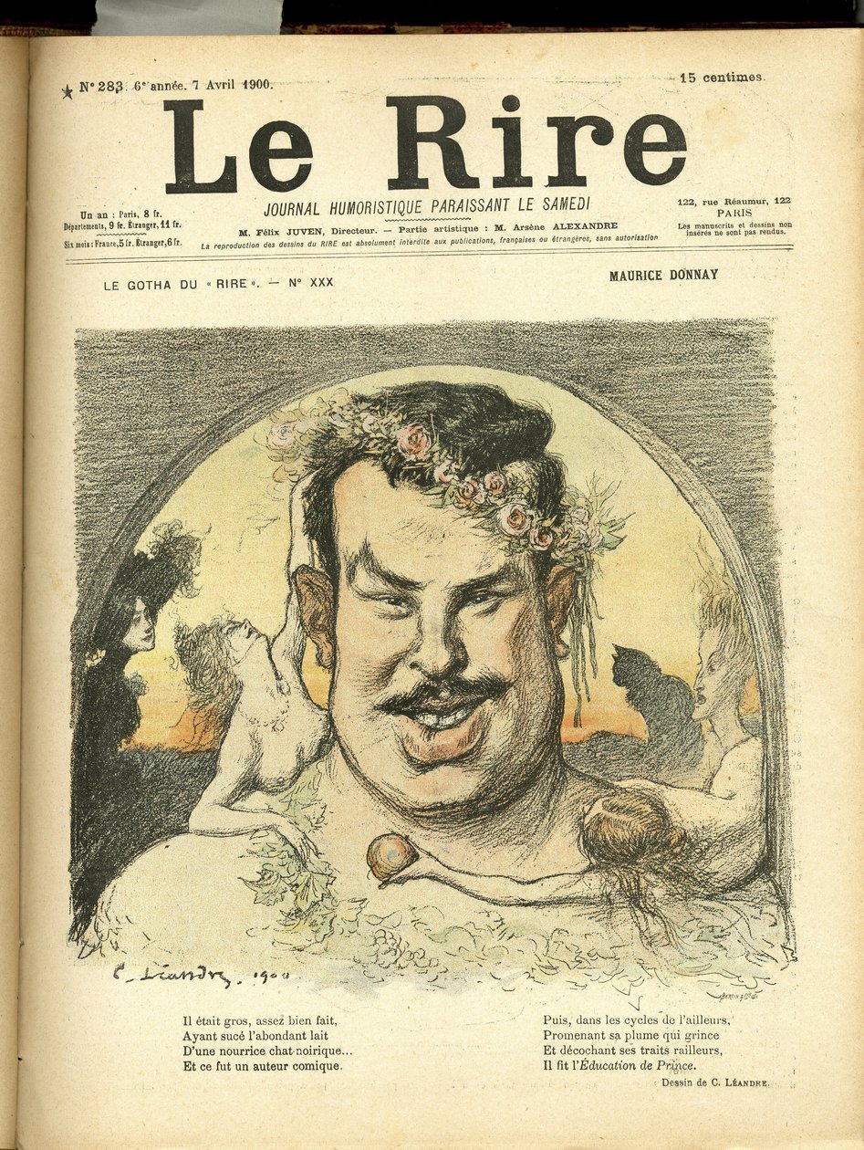 Illustration af Charles Leandre (1862-1934) til forsiden af Le Rire af Charles Leandre