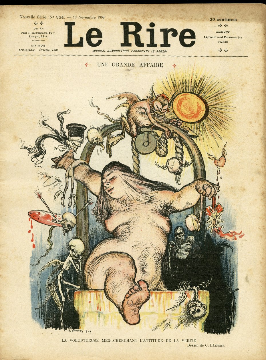 Illustration af Charles Leandre (1862-1934) til forsiden af Le Rire af Charles Leandre