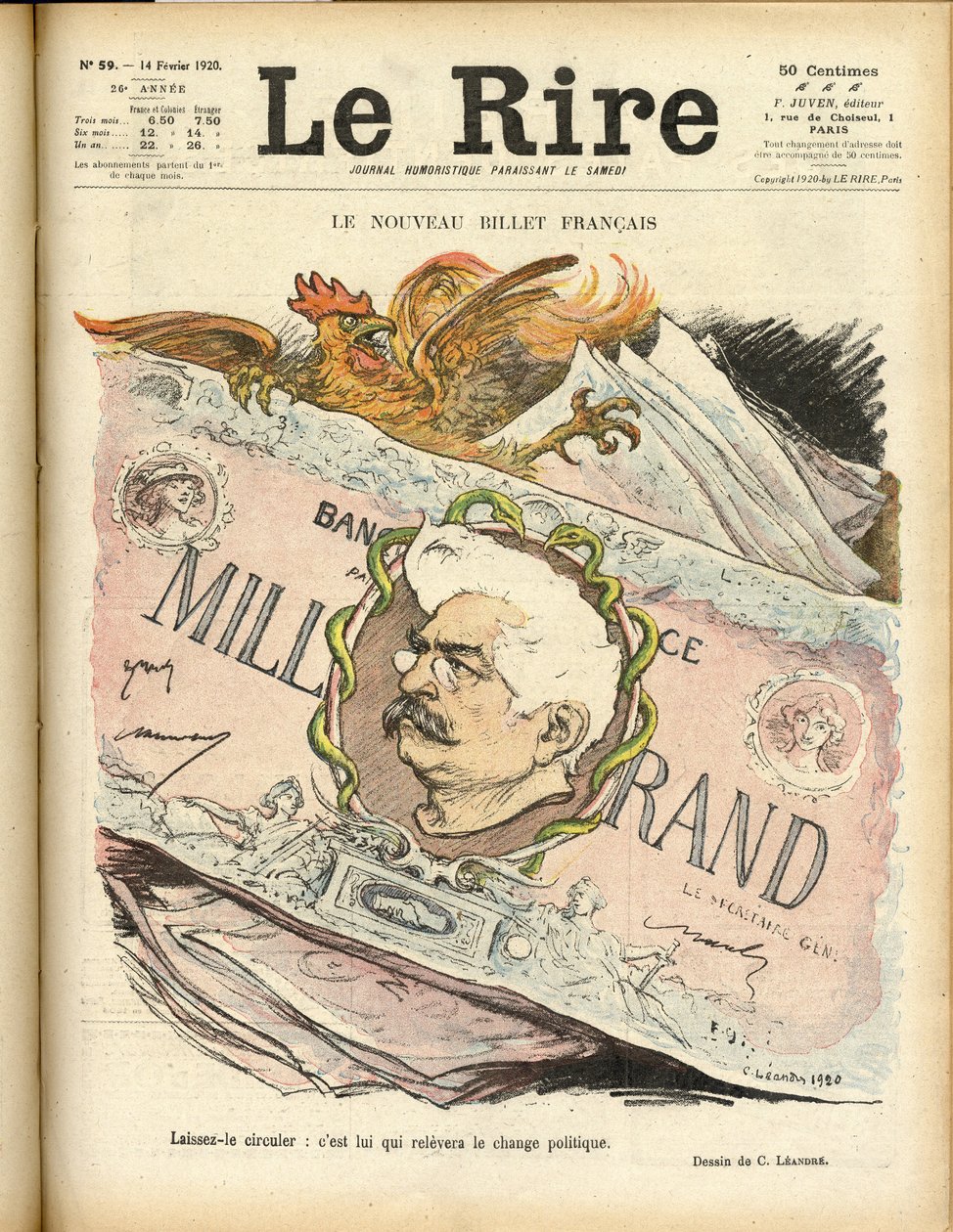 Illustration af Charles Leandre (1862-1934) til forsiden af Le Rire af Charles Leandre