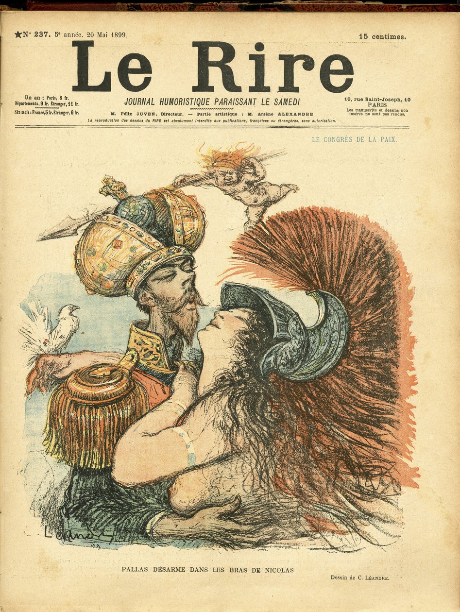 Illustration af Charles Leandre (1862-1934) til forsiden af Le Rire af Charles Leandre
