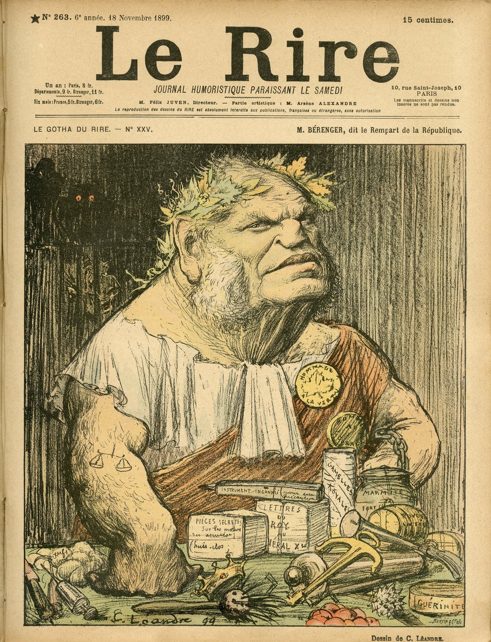 Illustration af Charles Leandre (1862-1934) til forsiden af Le Rire, nr. 263 af Charles Leandre