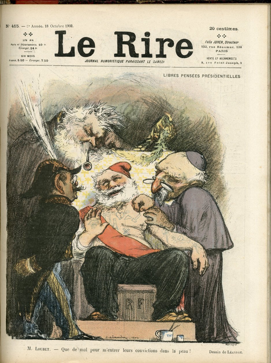 Illustration af Charles Leandre (1862-1934) til forsiden af Le Rire, nr. 415 af Charles Leandre