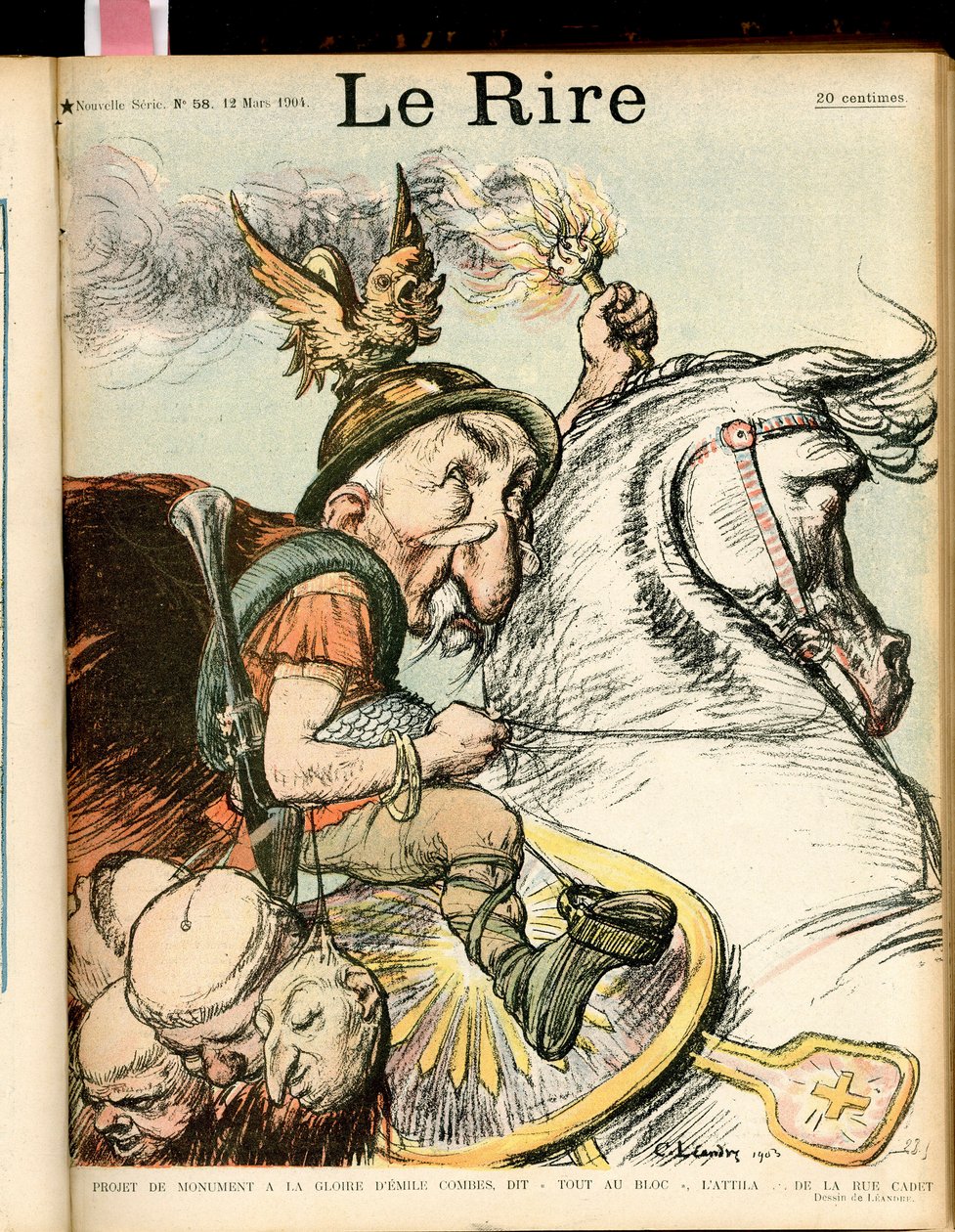 Illustration af Charles Leandre (1862-1934) til forsiden af Le Rire, nr. 58 af Charles Leandre
