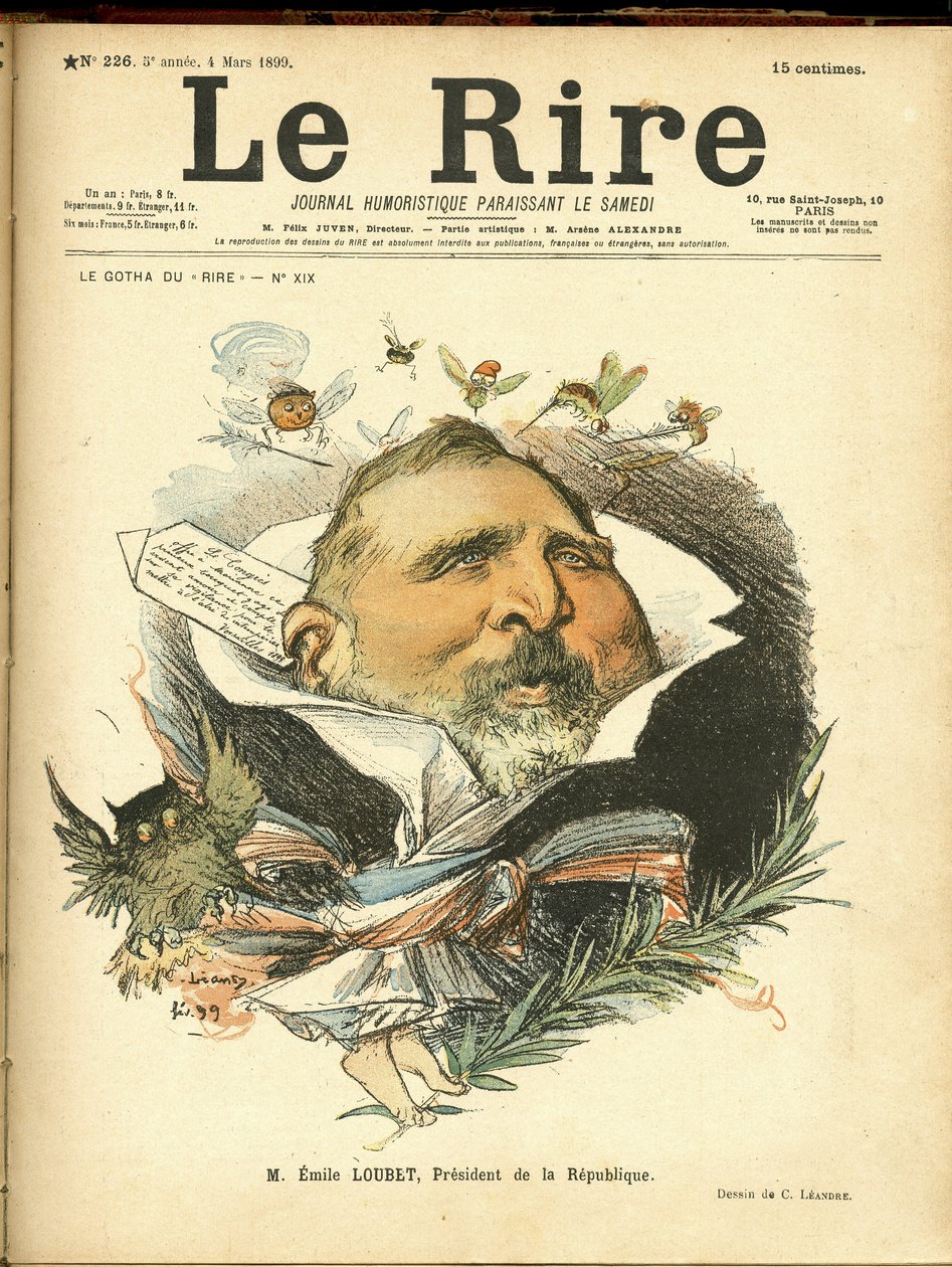 Illustration af Charles Leandre (1862-1934) til forsiden af Le Rrire af Charles Leandre