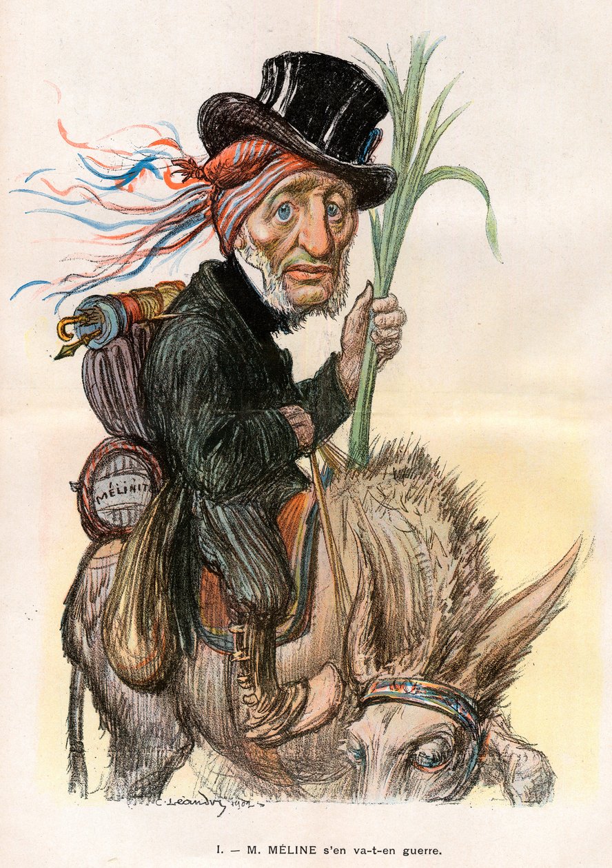 Jules Meline (1838-1925), fransk politiker, landbrugsminister - tegneserie af Charles Leandre (1862-1934) i "" Le Rire"" af 12. april 1902 af Charles Leandre