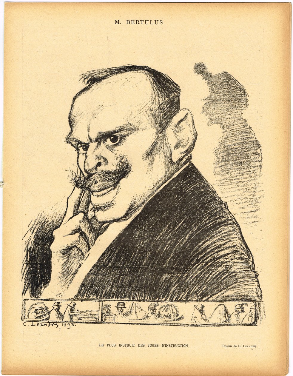 Le Lrire, satirisk i B&W af Charles Leandre