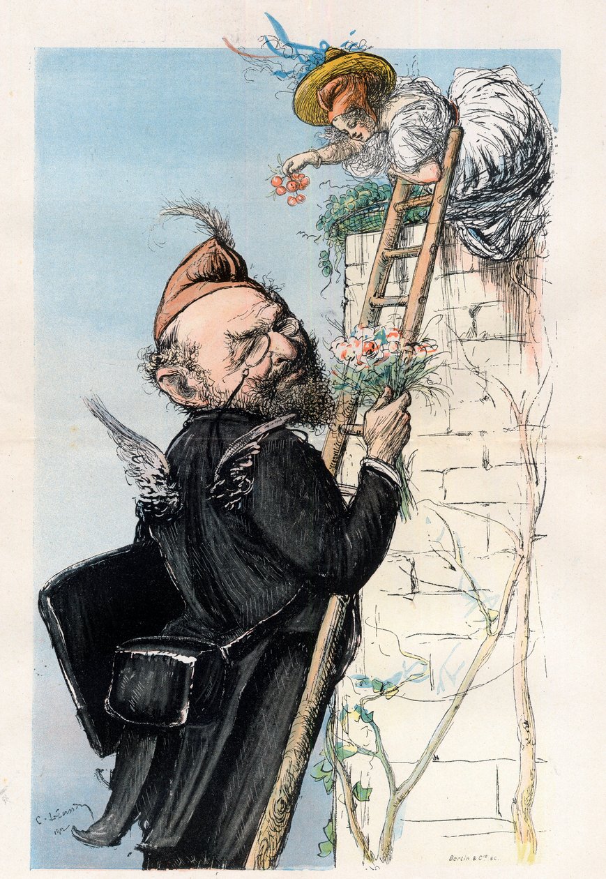 Leon Bourgeois (1851-1925), fransk advokat og politiker - tegneserie af Charles Leandre (1862-1934) i "" Le Rire""" 1902 af Charles Leandre