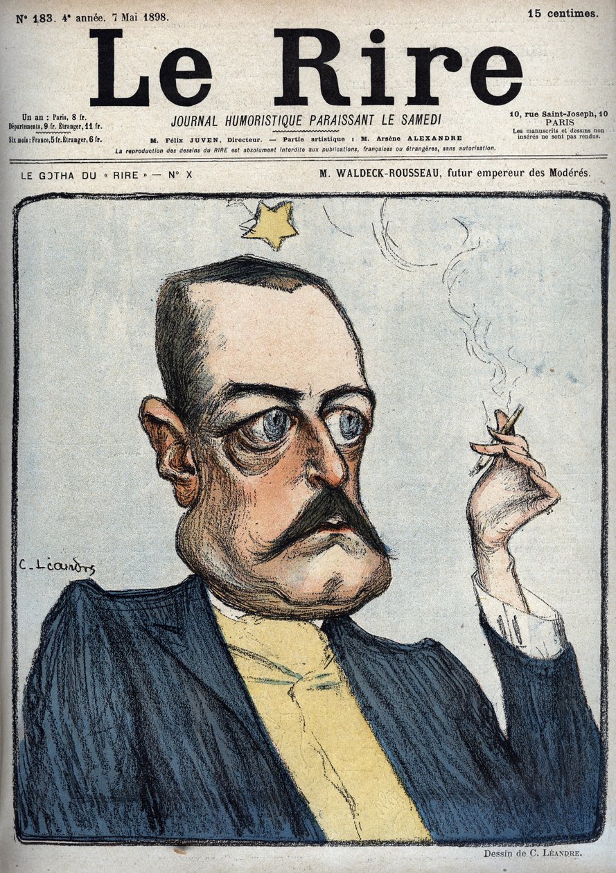 M. Waldeck-Rousseau fremtidige kejser af Moderes - Karikatur af Pierre Waldeck Rousseau (Waldeck-Rousseau) (1846-1904) af Charles Leandre (1862-1934) i "" Le Rire"" af 7. maj af Charles Leandre