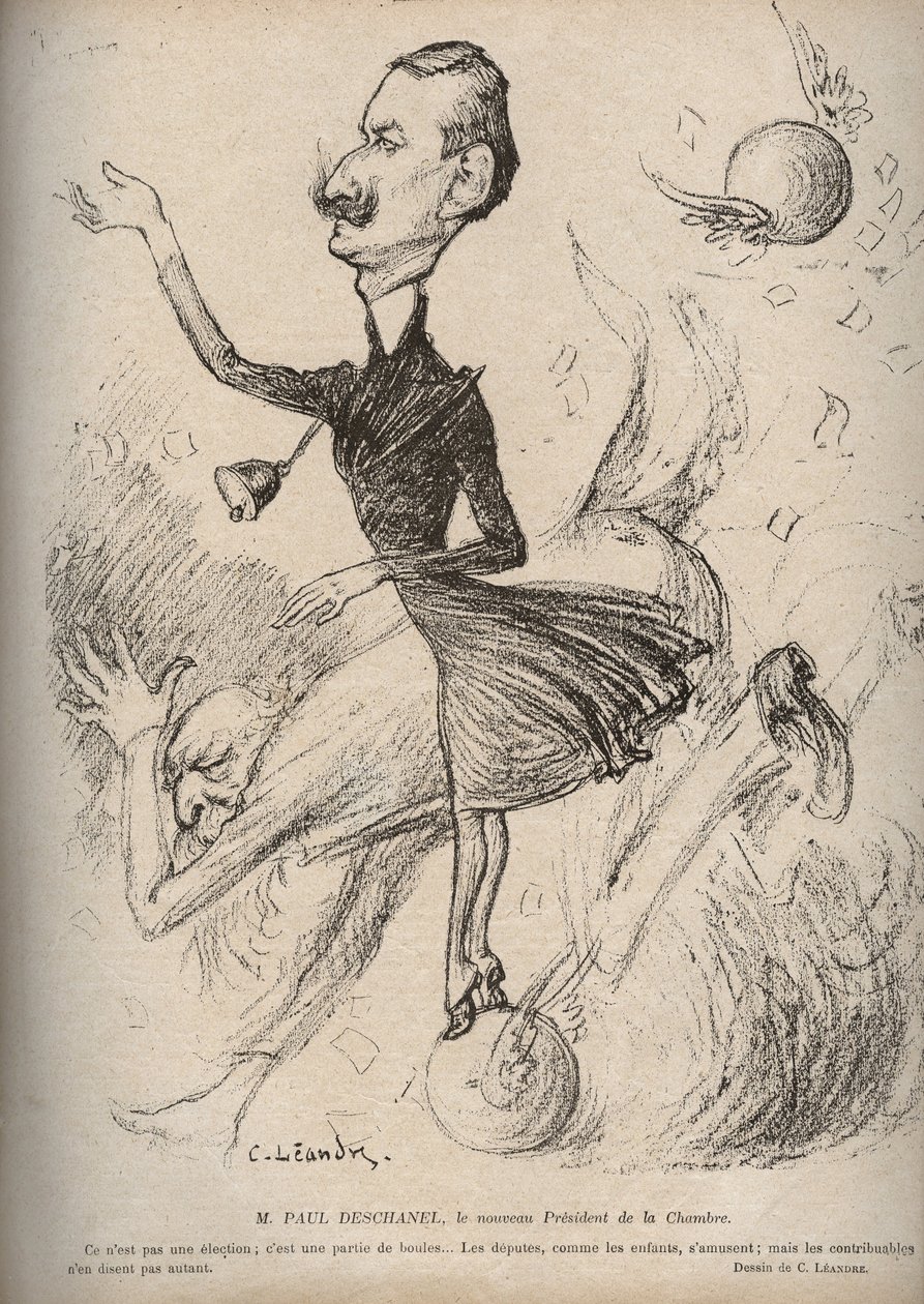 Hr. Paul Deschanel, den nye formand for huset - tegneserie af Charles Leandre (1862-1934) i "" The Rire""" 1898 af Charles Leandre