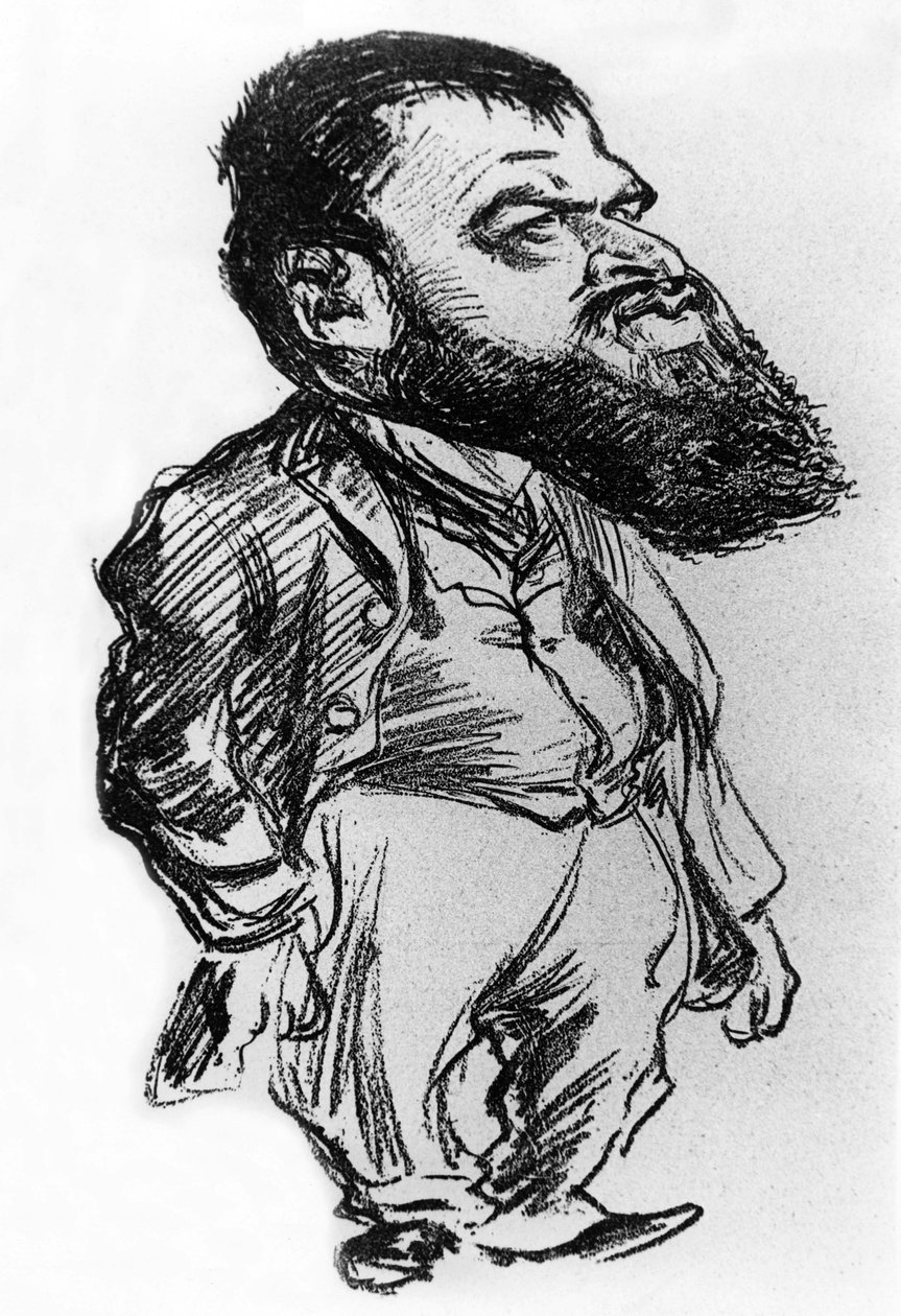 Tristan Bernard (1866-1947) fransk romanforfatter og dramatiker, karikatur af Charles Leandre af Charles Leandre