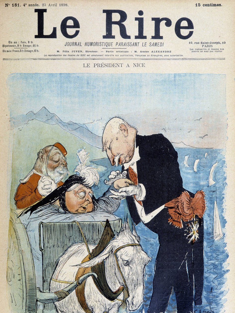 Victoria og Félix Faure i Nice - af Léandre, i "" Le Rire"" fra 23/04/1898 af Charles Leandre