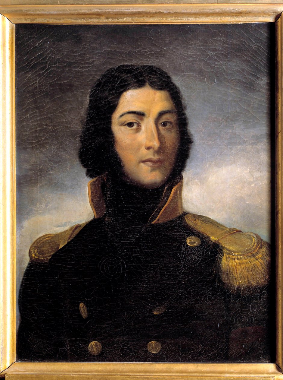 Portræt af general Louis Lazare Hoche (1768-1797) i kaptajnens uniform i 1792 Maleri af Charles Victor Lefebvre (1805-1882) 1800-tallet. Dim 0,72 x 0,55 m af Charles Lefebvre