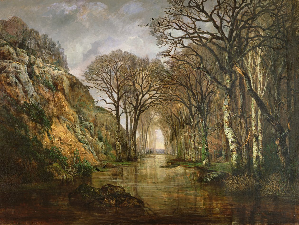 The Erdre, Vinter, 1857 af Charles Leroux