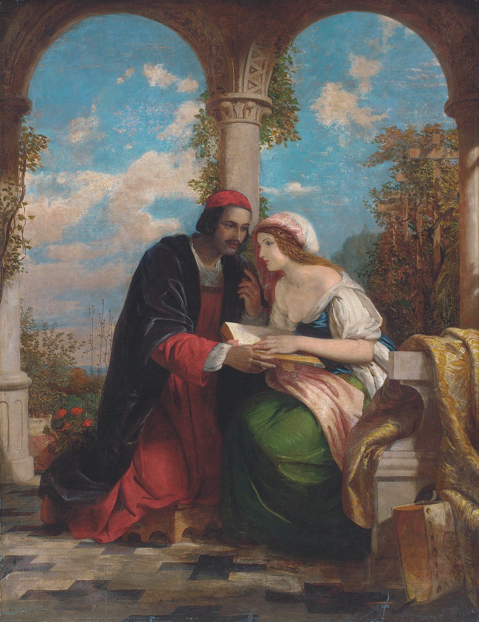 Abelard og Heloise på en terrasse af Charles Lock Eastlake