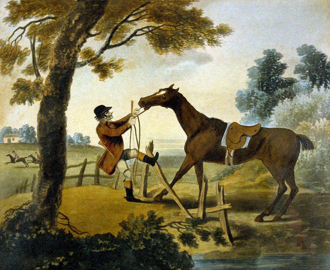 Proof of Bottom, fra The Pytchley Hunt, indgraveret af F. Jukes (1745-1812) af Charles Lorraine (after) Smith