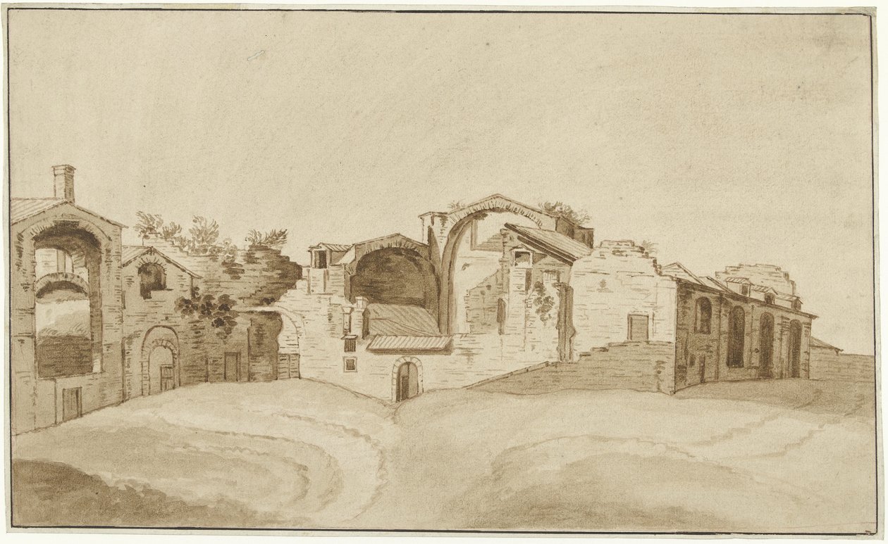 Udsigt over Diocletians bade i Rom af Charles Louis Clerisseau