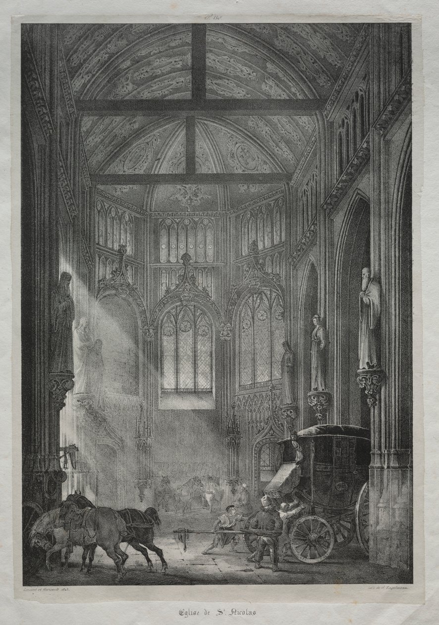 St. Nicholas Kirke, Rouen af Charles Louis Lesaint