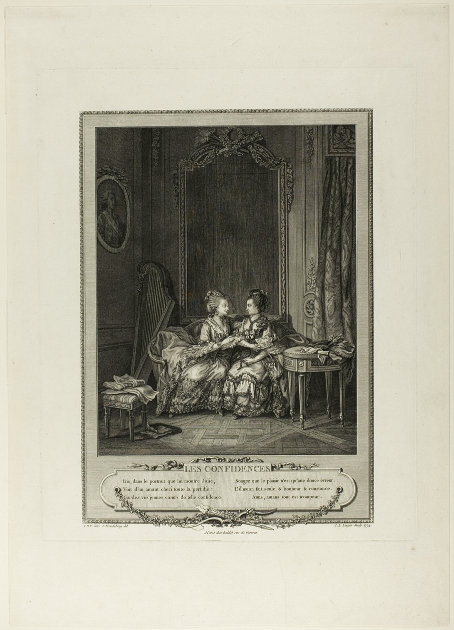 Fortroligheder, fra Monument du Costume Physique et Moral de la fin du Dix-huitième siècle af Charles Louis Lingée
