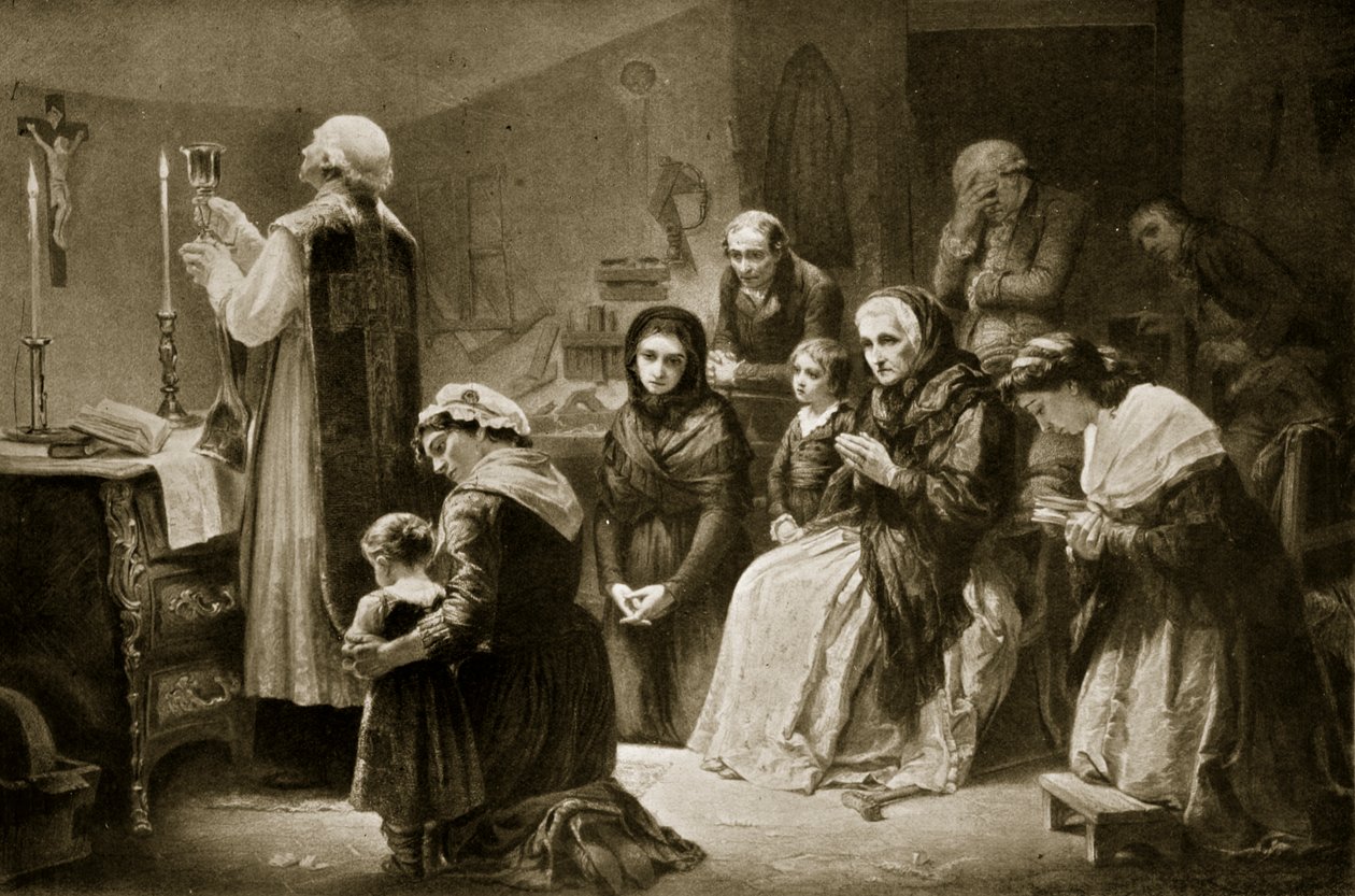 Fejring af messen under den franske revolution, illustration fra 