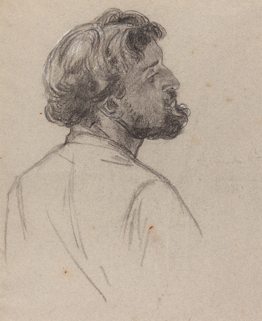 Hoved af en skægget herre af Charles Louis Lucien Muller