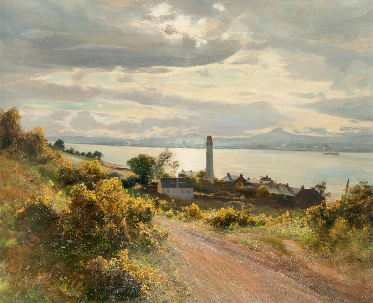 Dundee fra Tayport (olie på lærred) af Charles Louis Mitchell