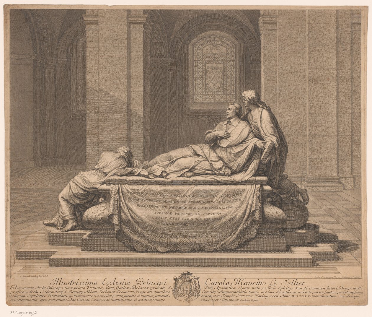 Armand-Jean du Plessis, hertug af Richelieu, begravelsesmonument af Charles Louis Simonneau