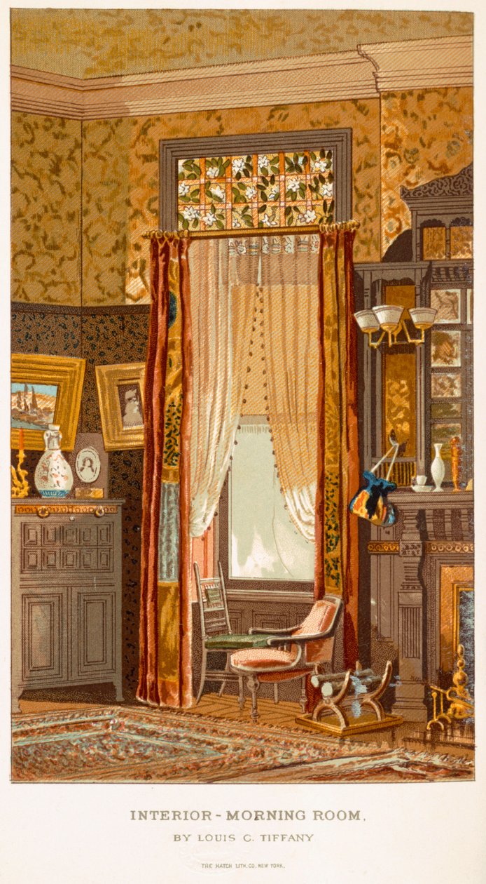 Morning Room 1881, af Tiffany, Charles Louis fra C Harrisons Womans Handiwork in Modern Homes New York 1881 af Charles Louis Tiffany