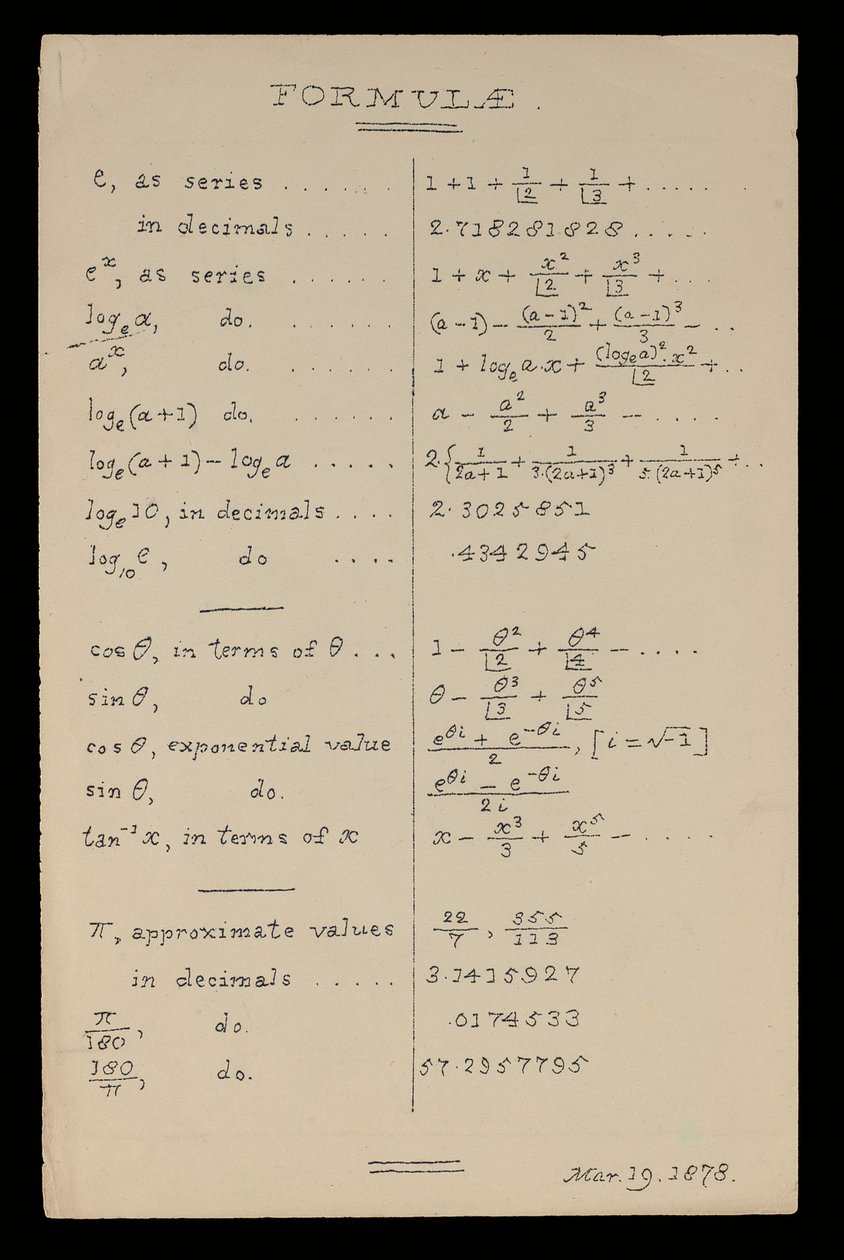 Formler, Oxford af Charles Lutwidge Dodgson
