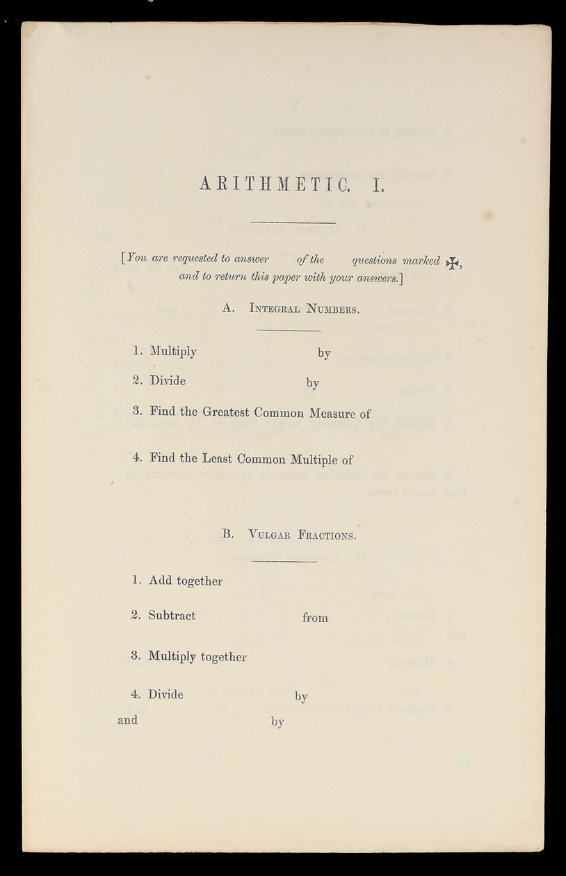 Arithmetic, Oxford University Press, ca. 1870 (tryk) af Charles Lutwidge Dodgson