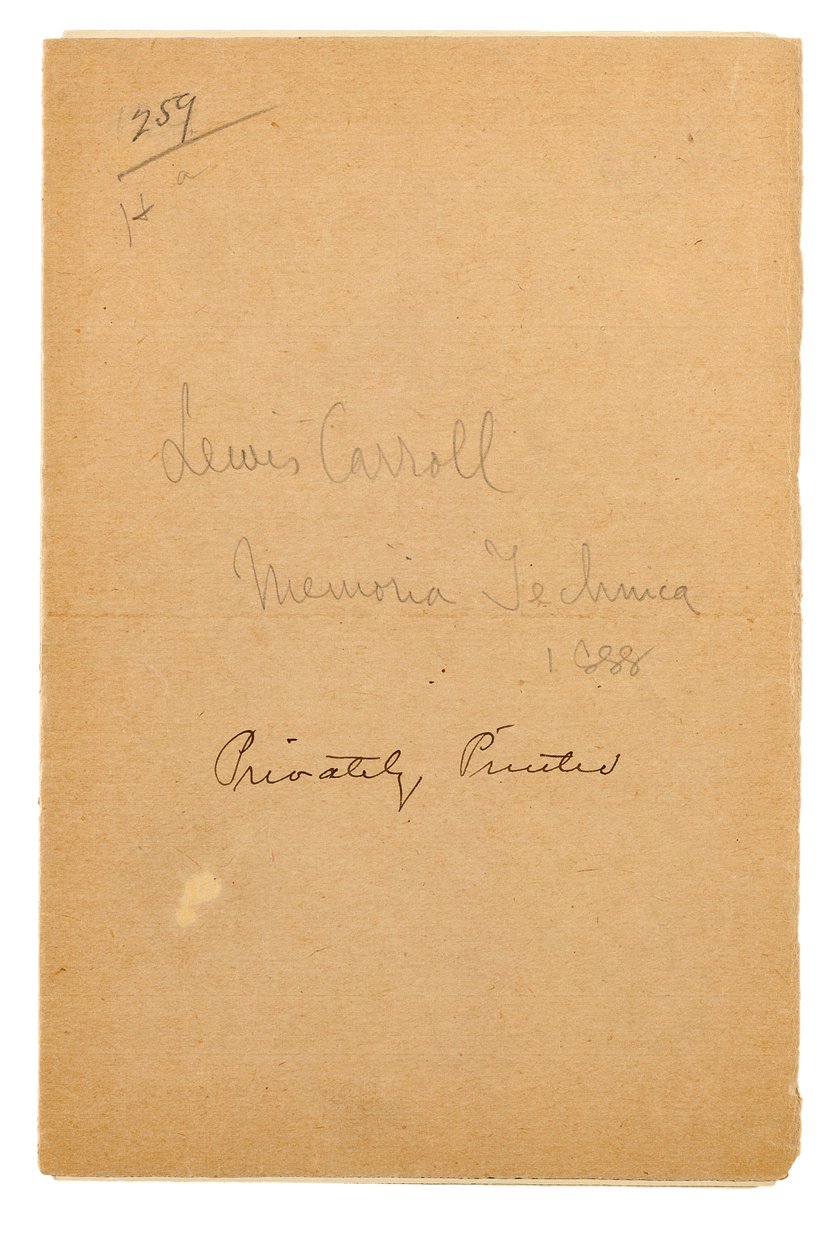 Titelside til Memoria Technica, Oxford af Charles Lutwidge Dodgson