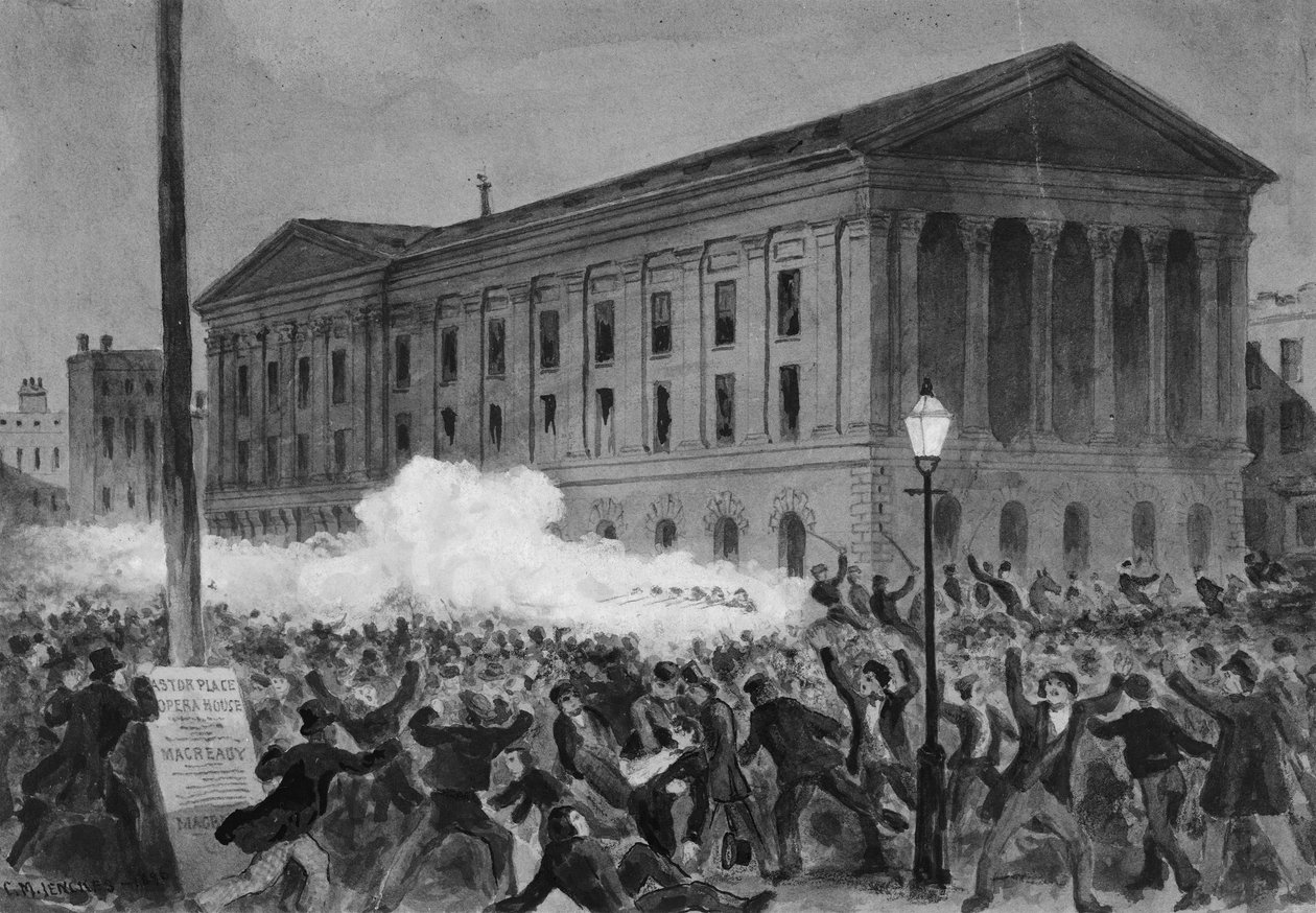 Astor Place Riot, 1849, 1896. af Charles M Jenckes