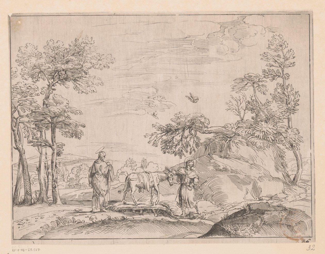 Flyvning til Egypten af Charles Macé (attributed to)