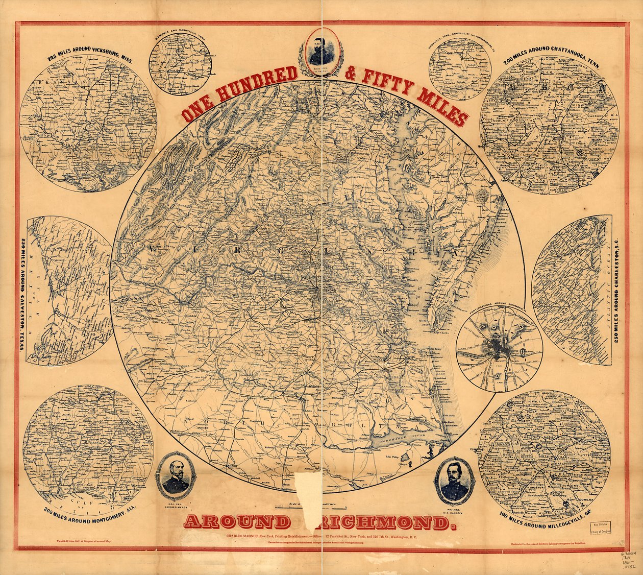 Et hundrede og halvtreds miles omkring Richmond. 12 udg. af Charles Magnus