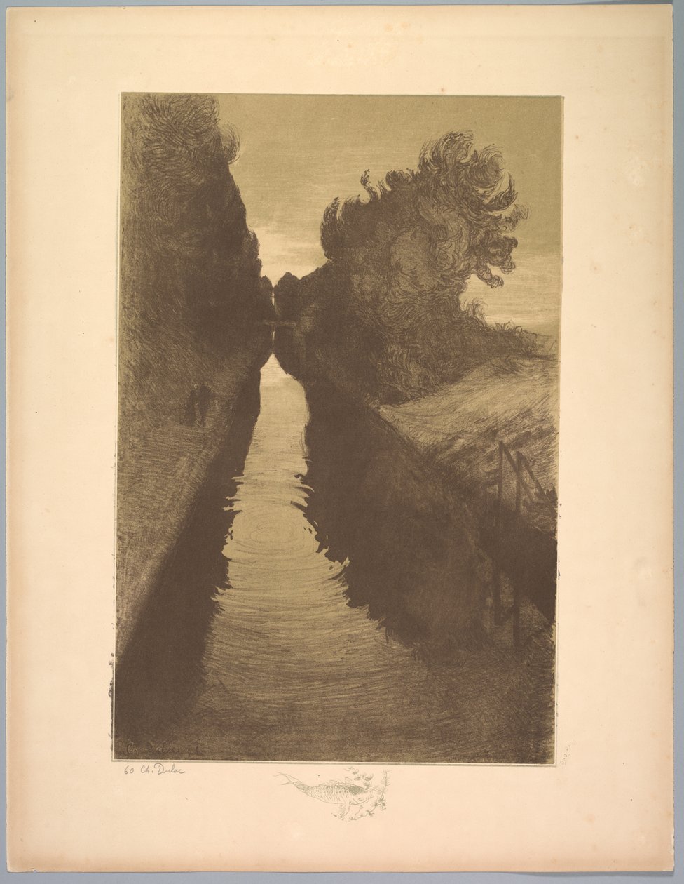 Suite af Landskaber: Landskab, Plade 1, Note, En fisk, 1892-1893. af Charles Marie Dulac