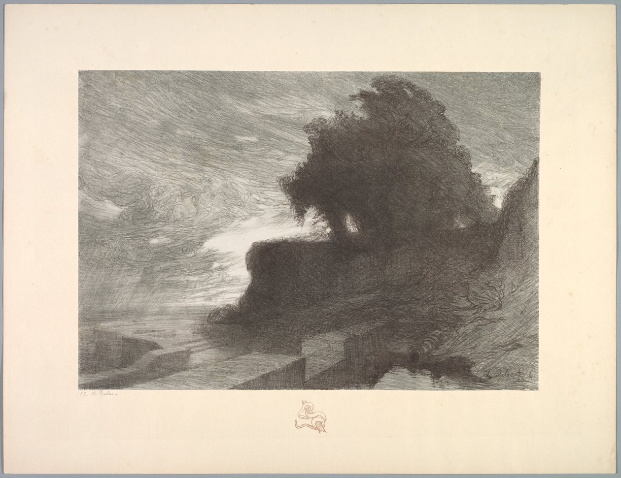 Suite af Landskaber: Landskab, Plade 4, Note, Slange, 1892-1893. af Charles Marie Dulac