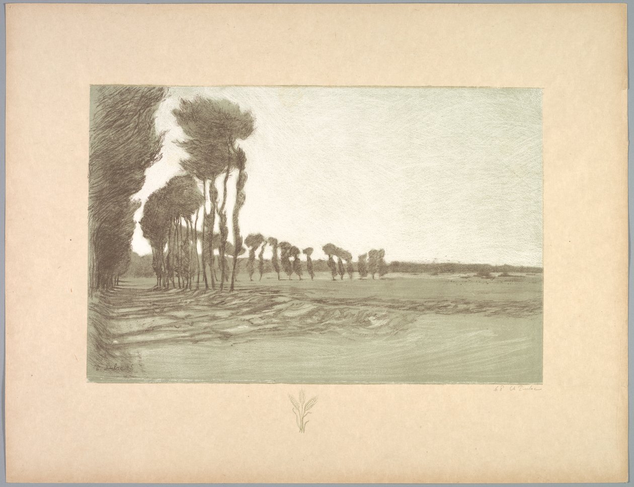 Suite de Paysages: Landskab, Plade 5, Remarque, Tre hvedestilke af Charles Marie Dulac