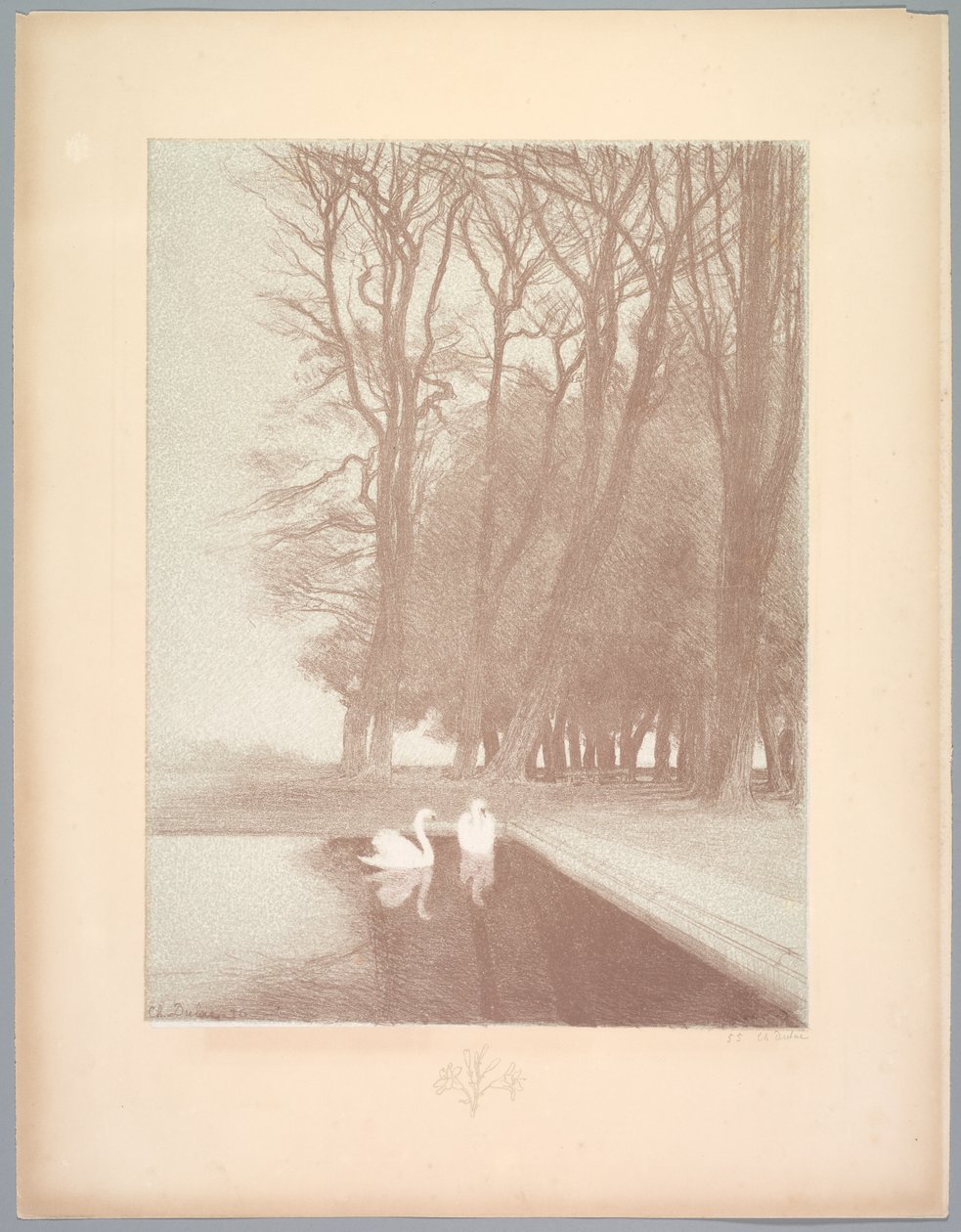 Suite af Landskaber: Landskab, Plade 6, Note, Lilies af Charles Marie Dulac