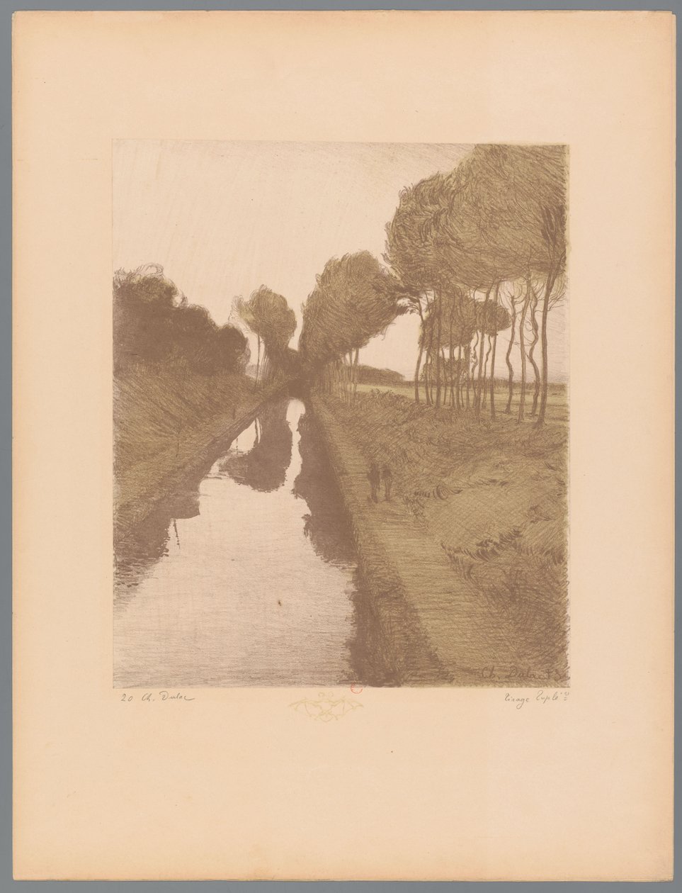 To vandrere langs en kanal Landskaber (serietitel) Suite des Paysages (serietitel) af Charles Marie Dulac